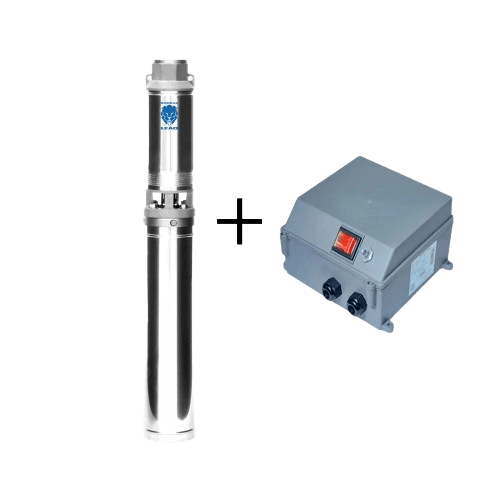 Bomba Submersa Leão 4" Polegadas 4R5IB-05 3/4Cv 220V Monofasico Com Painel